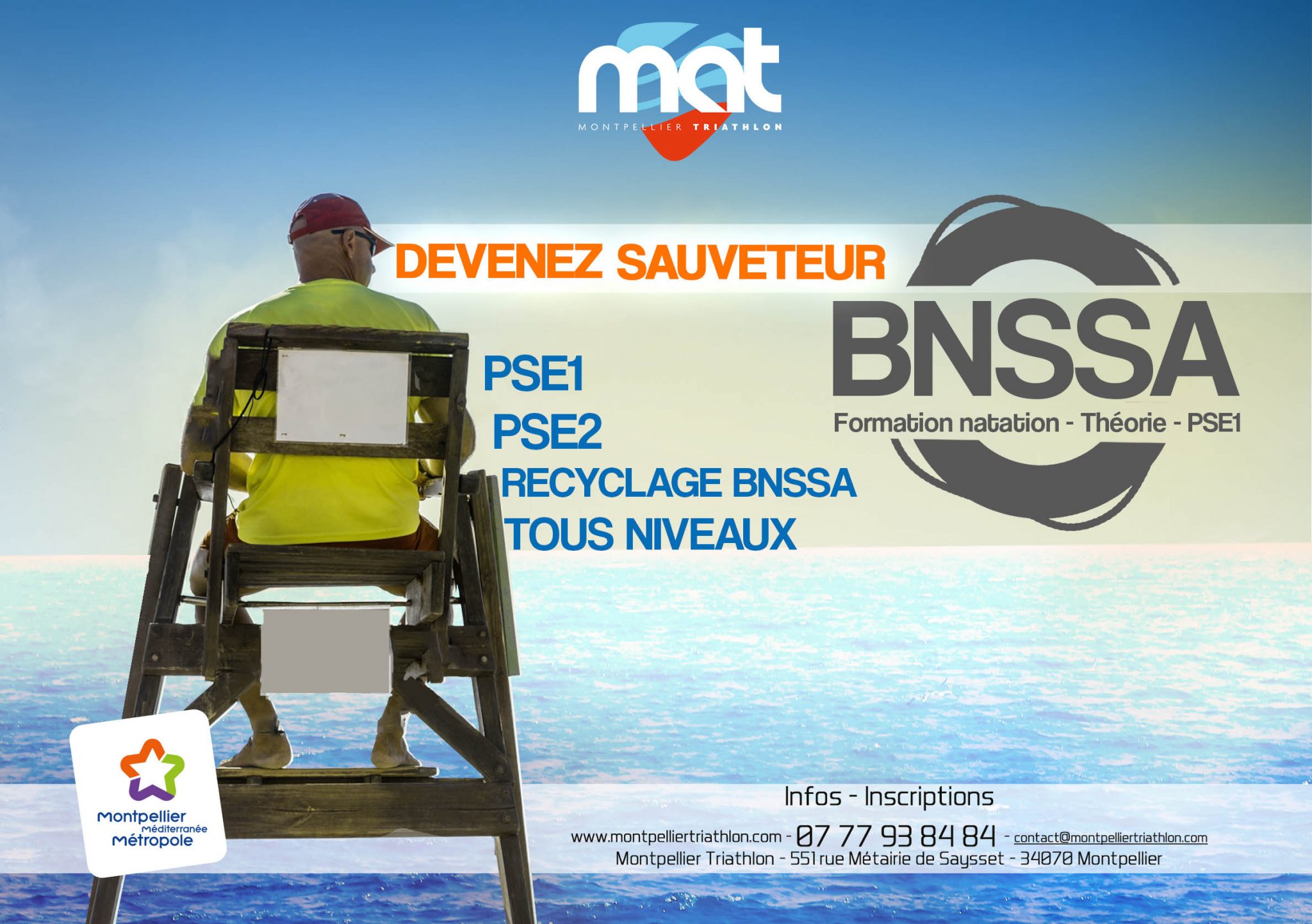 Formation BNSSA et PSE1 avec le Montpellier Triathlon
